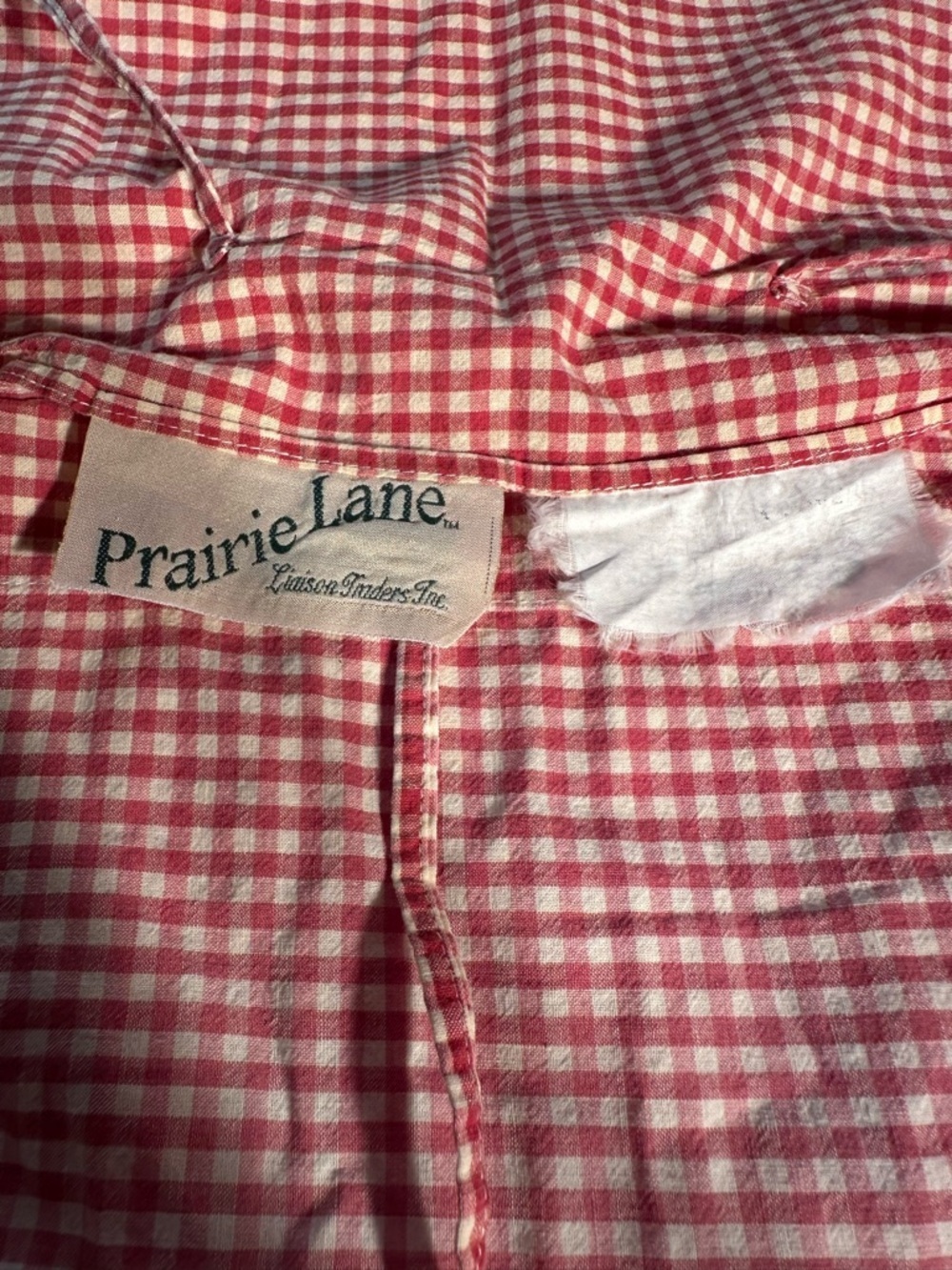 Vtg Redwork Embroidered Pillow Cases Red/White Checkered Gingham Border Girl Boy - Picture 7 of 8